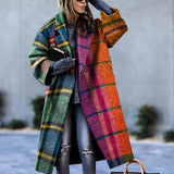 Daniela | Damen Winter-Mantel Lang Oversize aus Wolle – Mehrfarbig