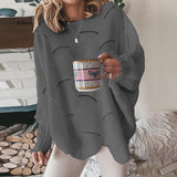 Bettina | Damen Locker Gestrickter Pullover mit Langarm – Grau