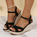 Damen Orthopädische Keilsandalen – Komfort & Stil – Schwarz