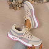 Hannah | Elegante Sneaker Damen Look – Khaki-Rosa