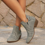 Wulfeke | Damen Stiefeletten mit Cutout-Detail – Grau