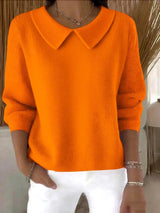 Wulfhild | Damen Pullover mit Bubikragen – Orange