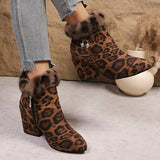 Wulfmara | Damen Stiefeletten mit Blockabsatz – Checkered