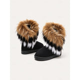 Wulfriede | Damen Wasserdichte Winterstiefel mit Fellbesatz – Schwarz
