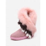 Wulfriede | Damen Wasserdichte Winterstiefel mit Fellbesatz – Rosa
