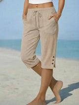 Boudicca - Luftige Caprihose – Beige