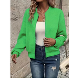 Yasmina | Bomberjacke Damen mit Reißverschluss und Taschen – Grün