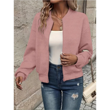 Yasmina | Bomberjacke Damen mit Reißverschluss und Taschen – Rosa