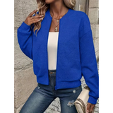 Yasmina | Bomberjacke Damen mit Reißverschluss und Taschen – Blau