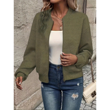 Yasmina | Bomberjacke Damen mit Reißverschluss und Taschen – Olivgrün