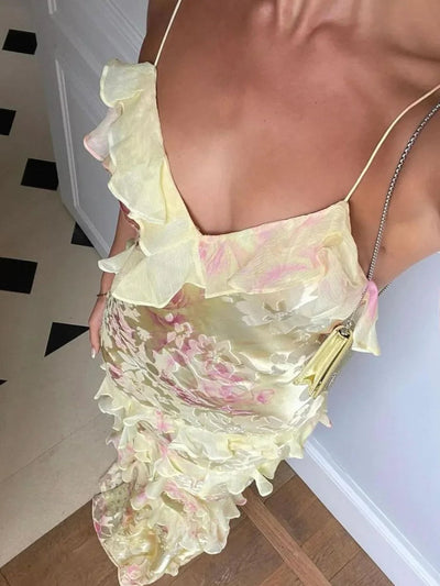 Latonya - Licht Kleid Mit Rüschen