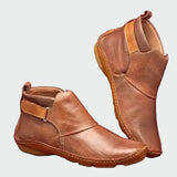 Zelvine | Damen Stiefeletten Leder Flach – Braun
