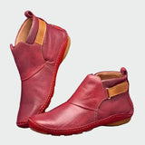 Zelvine | Damen Stiefeletten Leder Flach – Rot