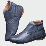 Zelvine | Damen Stiefeletten Leder Flach – Blau
