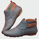 Zelvine | Damen Stiefeletten Leder Flach – Grau