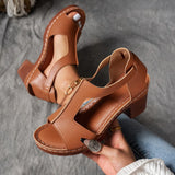 Pennylane | Orthopädische Damen Sandalen Blockabsatz – Braun