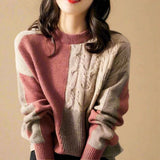 Zopfmuster-Pullover – Rot