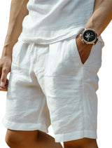 Malte | Herren Casual Shorts mit Lockere Passform und Kordelzug – Weiß